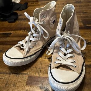 Beige Converse High-Top Sneakers